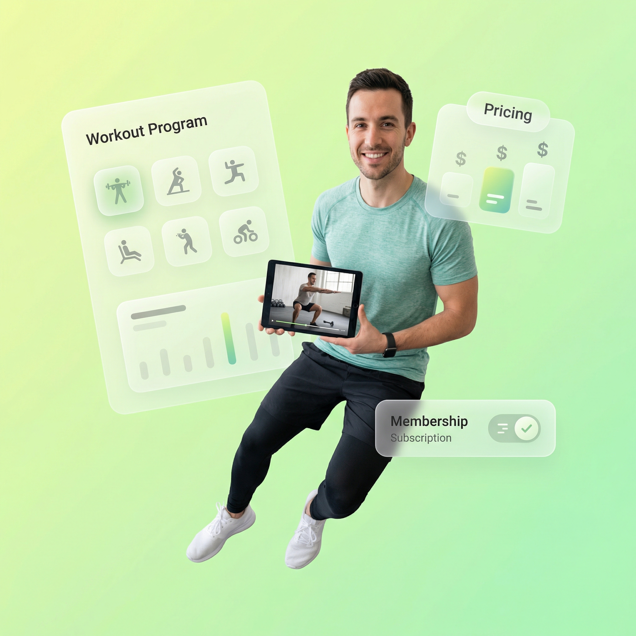 Fitness programs and on-demand classes available next to live stream