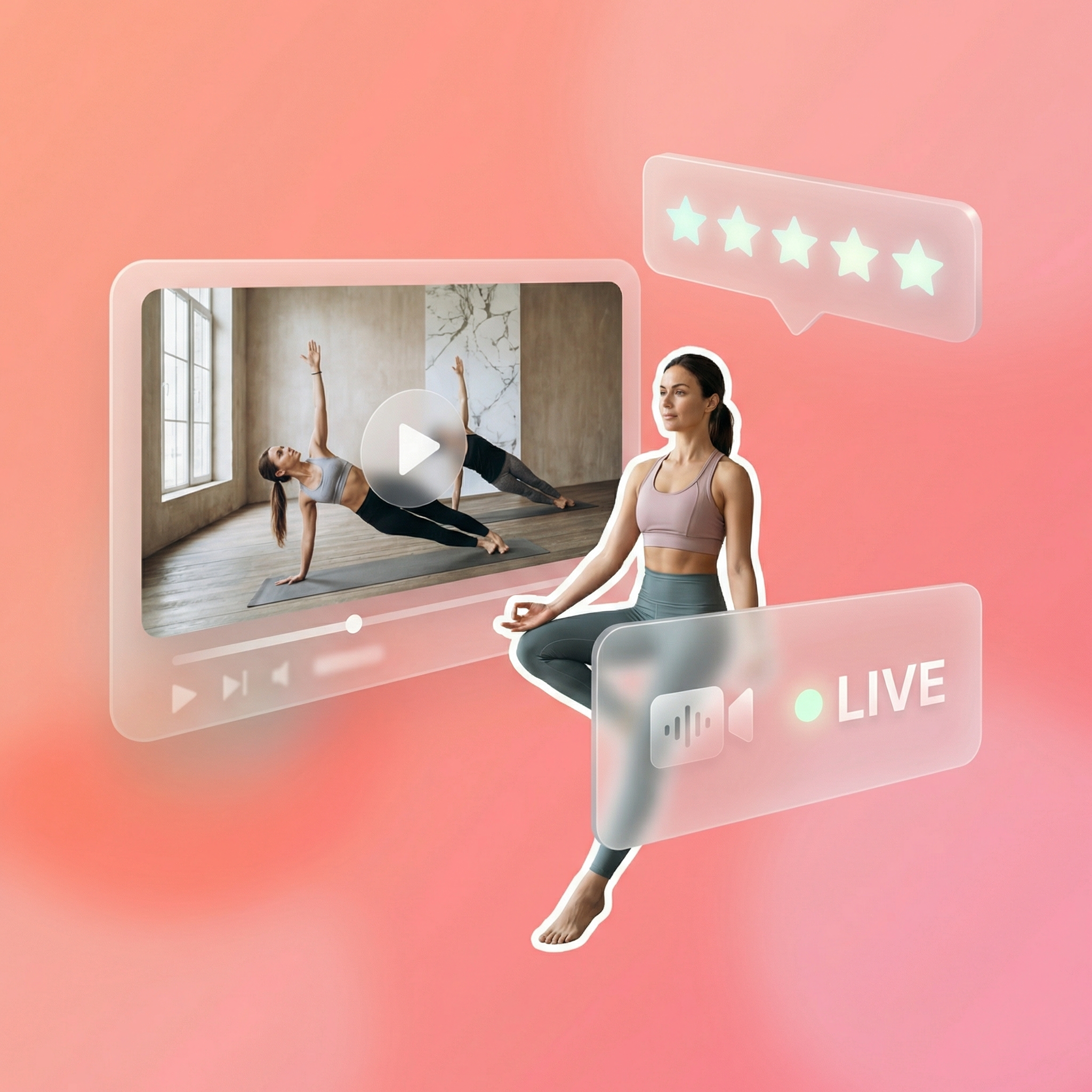 Premium branded fitness streaming experience on a trainer website