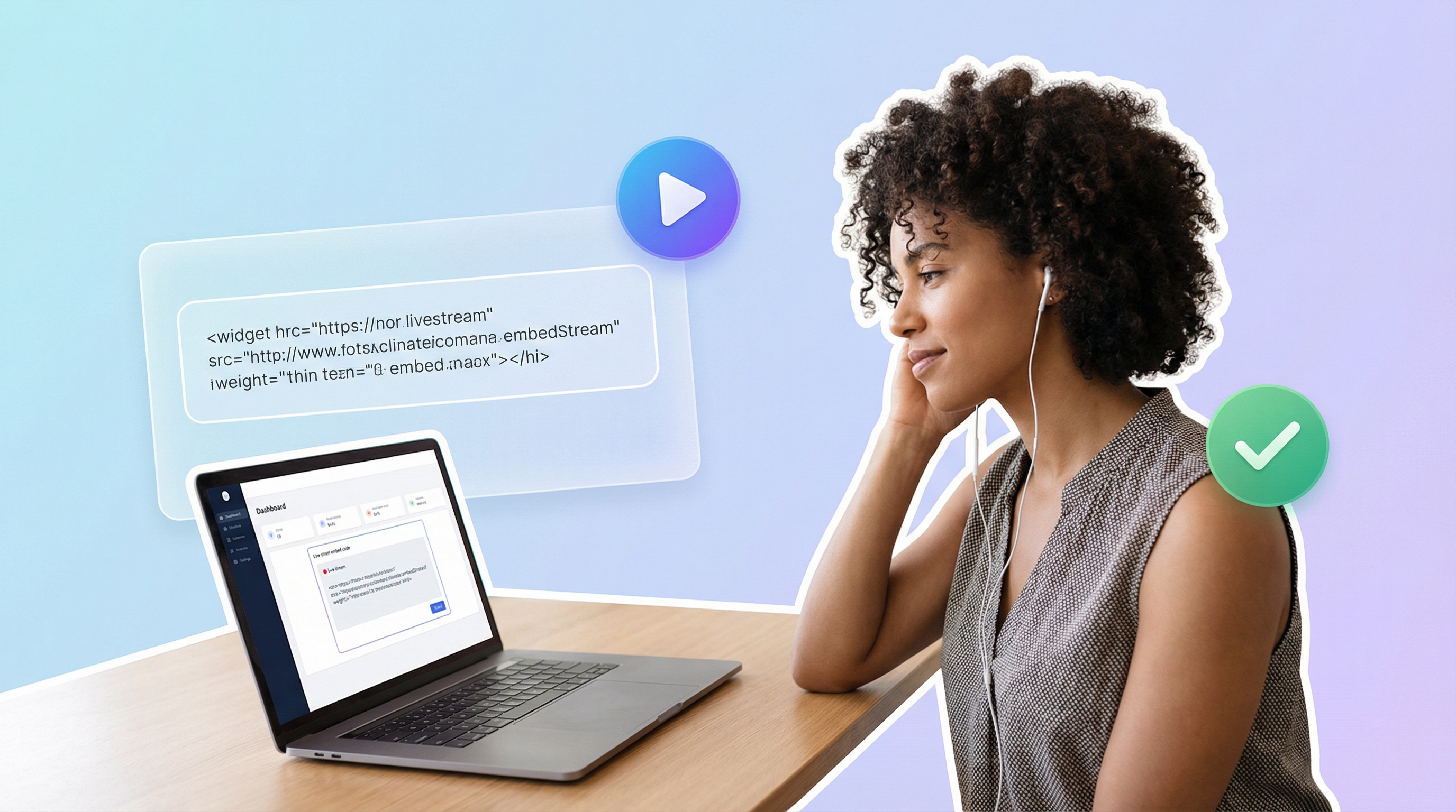 Church volunteer using a simple embed dashboard to add a live stream to their website